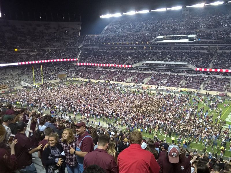 Fans storm the field